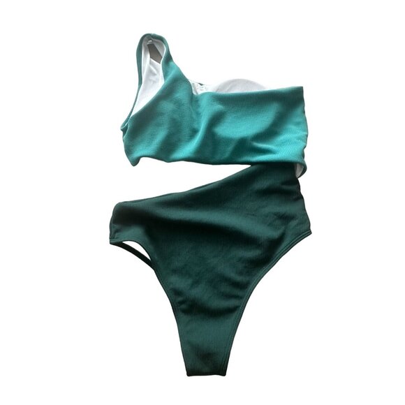 TEAL Green Cutout One Piece Bathing Suit Size Large New without tags - Picture 4 of 6